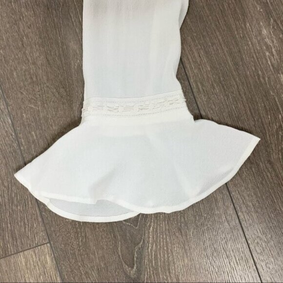 For Love and Lemons Valentina Mini Dress Lace  Flare Sleeve Lace Crochet White - Picture 13 of 16